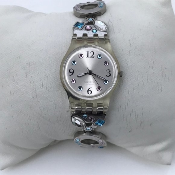 Swatch Ladies Watch Multi Color Crystals Accent Me - Picture 6 of 12